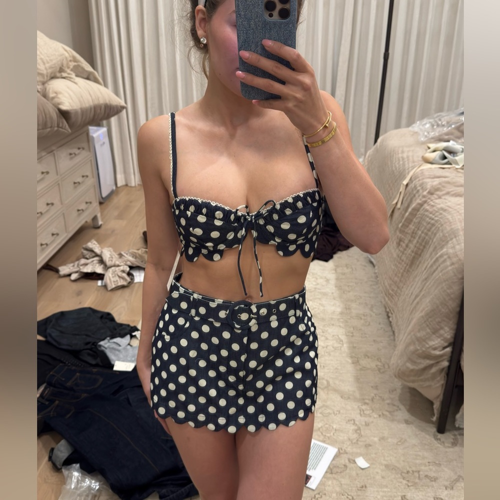 Dolly Denim Dot Skort & bra in Indigo
For Love & Lemons